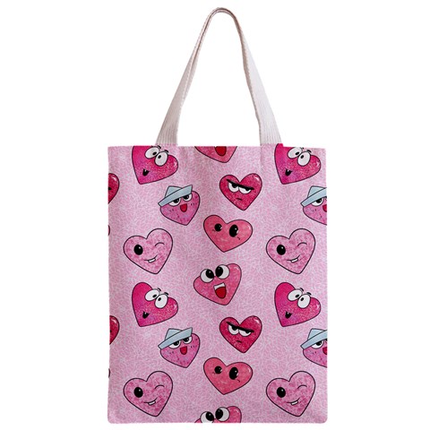 Emoji Heart Zipper Classic Tote Bag from ArtsNow.com Front