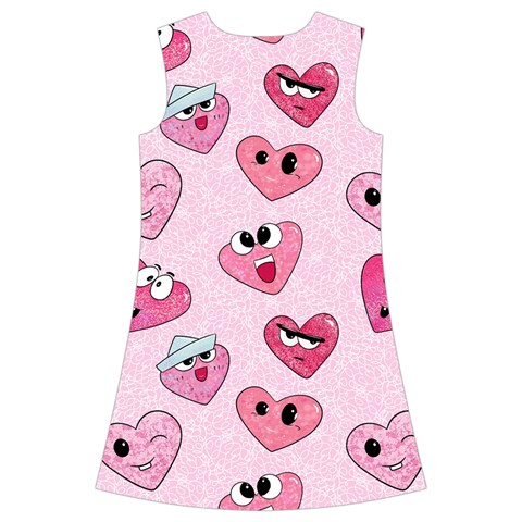 Emoji Heart Kids  Short Sleeve Velvet Dress from ArtsNow.com Back