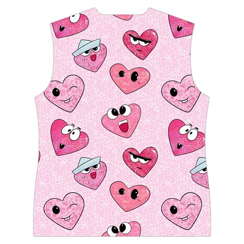 Emoji Heart Women s Button Up Vest from ArtsNow.com Back