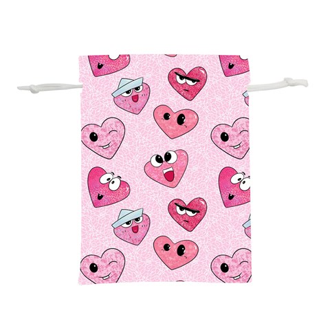 Emoji Heart Lightweight Drawstring Pouch (L) from ArtsNow.com Back