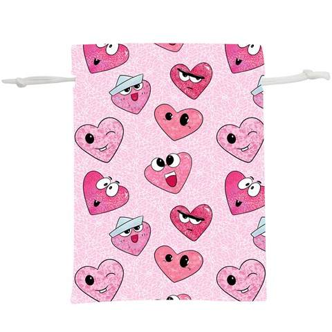 Emoji Heart  Lightweight Drawstring Pouch (XL) from ArtsNow.com Back