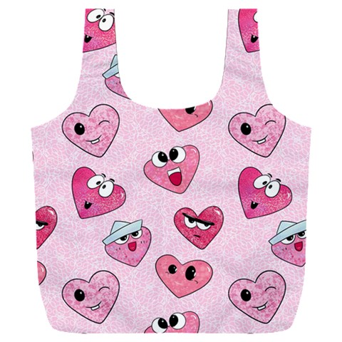 Emoji Heart Full Print Recycle Bag (XXL) from ArtsNow.com Back