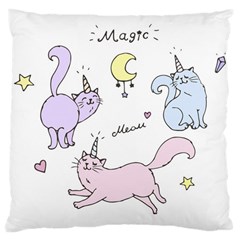 Cute unicorn cats Large Cushion Case (Two Sides) from ArtsNow.com Front