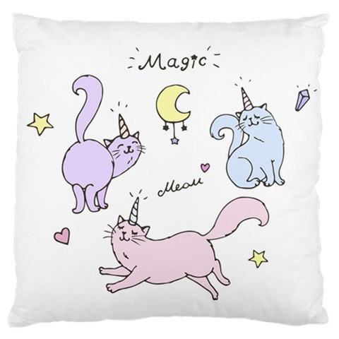 Cute unicorn cats Large Flano Cushion Case (One Side) from ArtsNow.com Front