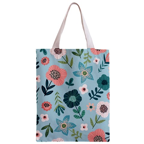 Flower Zipper Classic Tote Bag from ArtsNow.com Back