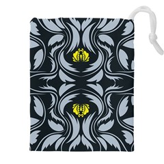 Folk flowers print Floral pattern Ethnic art Drawstring Pouch (4XL) from ArtsNow.com Front