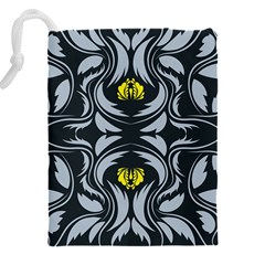 Folk flowers print Floral pattern Ethnic art Drawstring Pouch (4XL) from ArtsNow.com Back