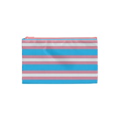 Trans Flag Stripes Cosmetic Bag (XS) from ArtsNow.com Front