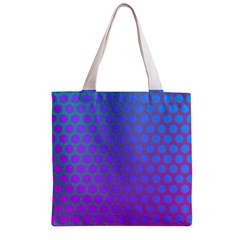 Hex Circle Points Vaporwave One Zipper Grocery Tote Bag from ArtsNow.com Back