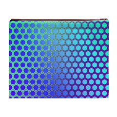 Hex Circle Points Vaporwave Three Cosmetic Bag (XL) from ArtsNow.com Back