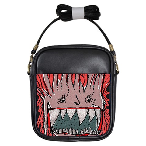 Evil Monster Close Up Portrait Girls Sling Bag from ArtsNow.com Front