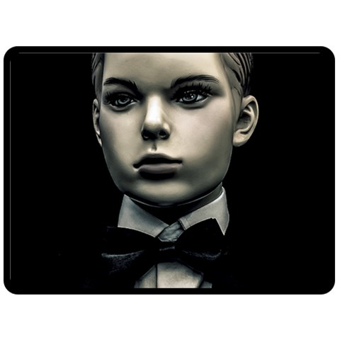 Evil Boy Manikin Portrait Fleece Blanket (Large)  from ArtsNow.com 80 x60  Blanket Front