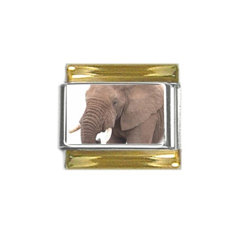 elephant Gold Trim Italian Charm (9mm) from ArtsNow.com Front