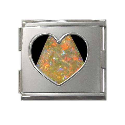 Arrow Opal Mega Link Heart Italian Charm (18mm) from ArtsNow.com Front