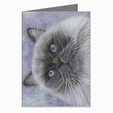 Himi Himalayan Cat Greeting Card from ArtsNow.com Left