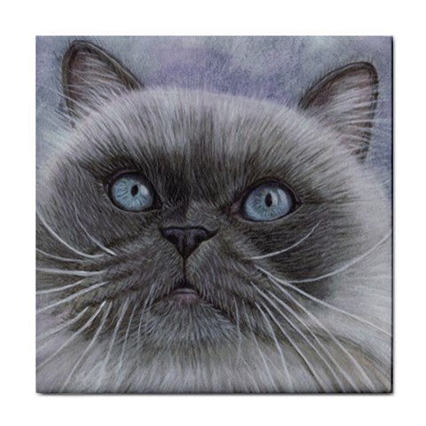 Himi Himalayan Cat Tile Coaster from ArtsNow.com Front