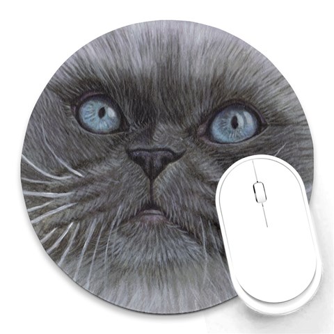 Himi Himalayan Cat Round Mousepad from ArtsNow.com Front