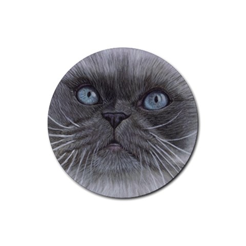 Himi Himalayan Cat Rubber Coaster (Round) from ArtsNow.com Front