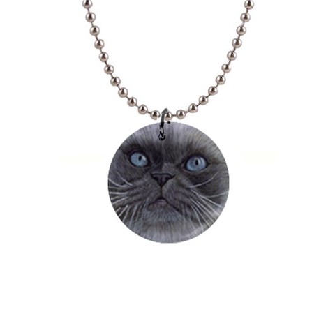 Himi Himalayan Cat 1  Button Necklace from ArtsNow.com Front