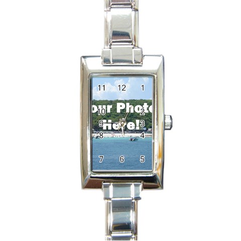 Your Photo Here copy Rectangular Italian Charm Watch from ArtsNow.com Front