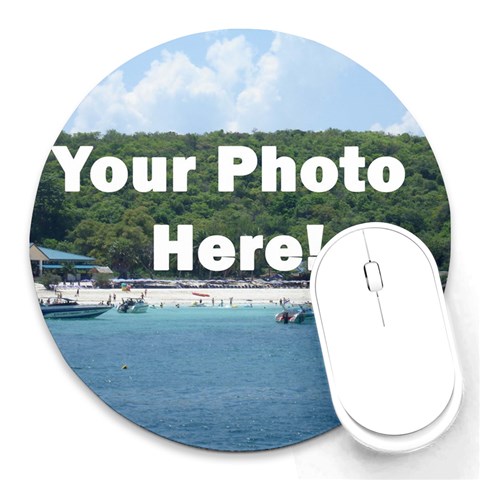 Your Photo Here copy Round Mousepad from ArtsNow.com Front