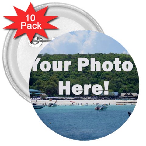 Your Photo Here copy 3  Button (10 pack) from ArtsNow.com Front