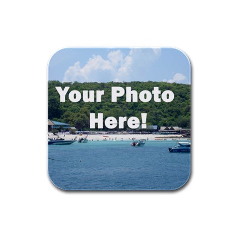 Your Photo Here copy Rubber Square Coaster (4 pack) from ArtsNow.com Front