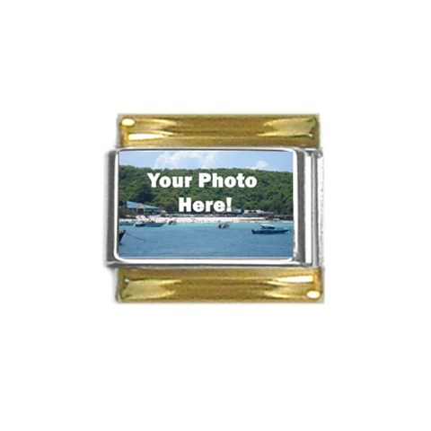 Your Photo Here copy Gold Trim Italian Charm (9mm) from ArtsNow.com Front