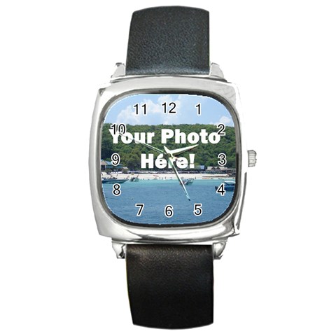 Your Photo Here copy Square Metal Watch from ArtsNow.com Front