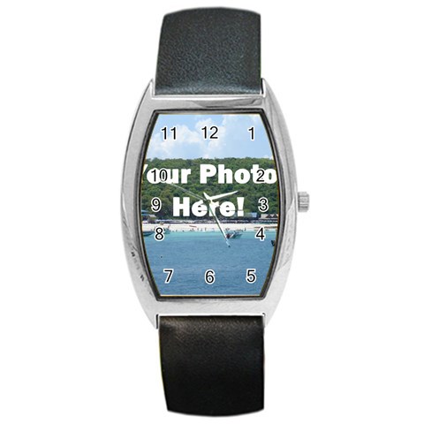 Your Photo Here copy Barrel Style Metal Watch from ArtsNow.com Front