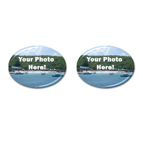 Your Photo Here copy Cufflinks (Oval) from ArtsNow.com Front(Pair)