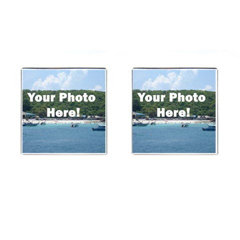 Your Photo Here copy Cufflinks (Square) from ArtsNow.com Front(Pair)