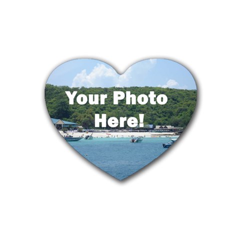 Your Photo Here copy Rubber Coaster (Heart) from ArtsNow.com Front