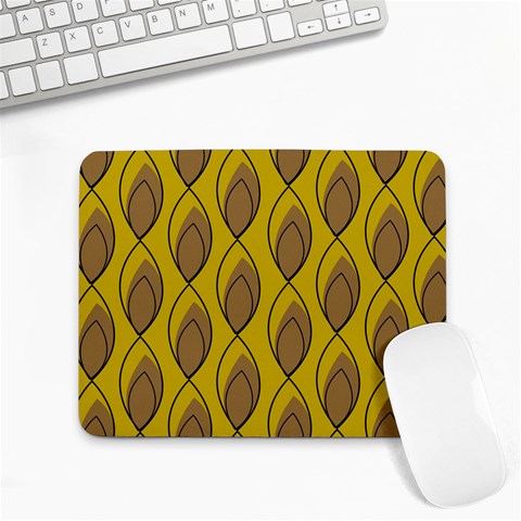 Yellow Brown Minimalist Leaves Small Mousepad from ArtsNow.com Front