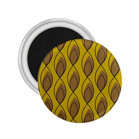 Yellow Brown Minimalist Leaves 2.25  Magnet from ArtsNow.com Front