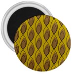 Yellow Brown Minimalist Leaves 3  Magnet