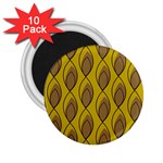 Yellow Brown Minimalist Leaves 2.25  Magnet (10 pack)