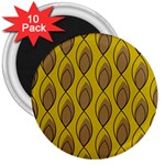 Yellow Brown Minimalist Leaves 3  Magnet (10 pack)