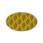 Yellow Brown Minimalist Leaves Sticker (Oval)