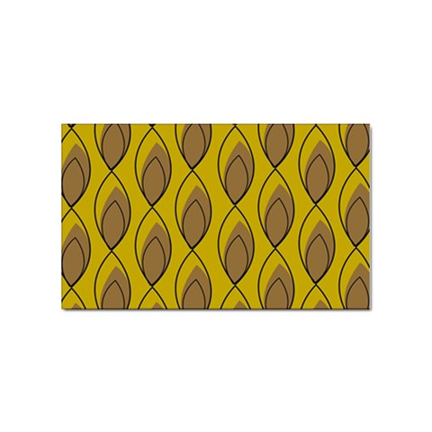 Yellow Brown Minimalist Leaves Sticker (Rectangular) from ArtsNow.com Front