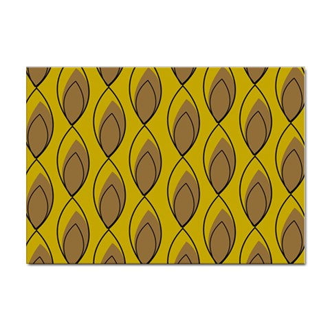 Yellow Brown Minimalist Leaves Sticker A4 (10 pack) from ArtsNow.com Front