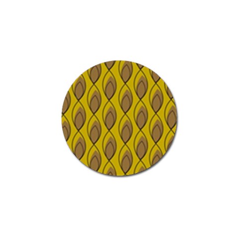 Yellow Brown Minimalist Leaves Golf Ball Marker from ArtsNow.com Front