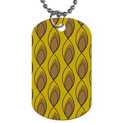 Yellow Brown Minimalist Leaves Dog Tag (Two Sides) from ArtsNow.com Back