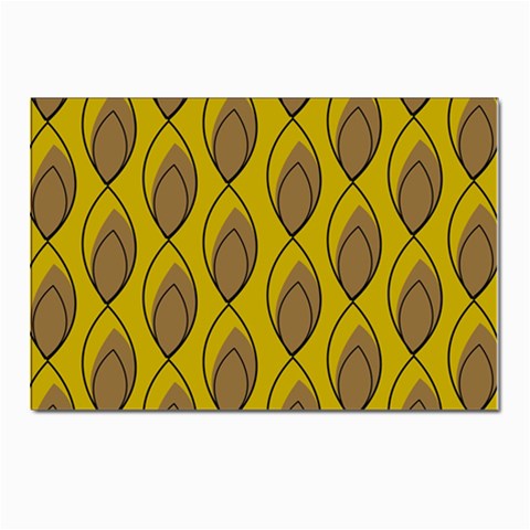 Yellow Brown Minimalist Leaves Postcard 4 x 6  (Pkg of 10) from ArtsNow.com Front