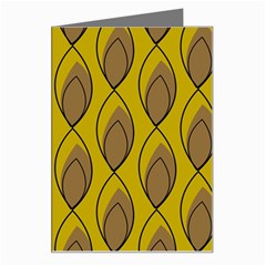 Yellow Brown Minimalist Leaves Greeting Card from ArtsNow.com Left