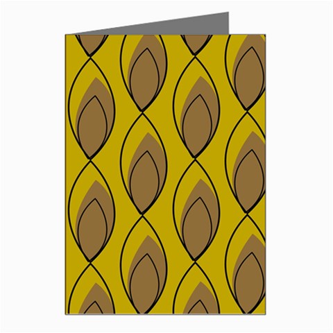 Yellow Brown Minimalist Leaves Greeting Cards (Pkg of 8) from ArtsNow.com Left