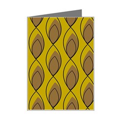 Yellow Brown Minimalist Leaves Mini Greeting Card from ArtsNow.com Left