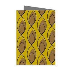 Yellow Brown Minimalist Leaves Mini Greeting Cards (Pkg of 8) from ArtsNow.com Left