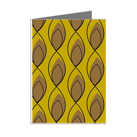 Yellow Brown Minimalist Leaves Mini Greeting Cards (Pkg of 8) from ArtsNow.com Right