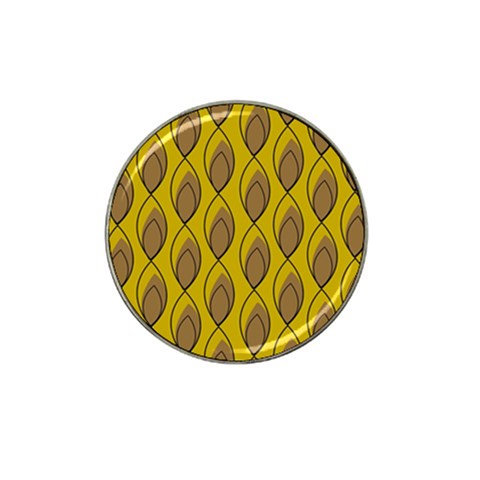 Yellow Brown Minimalist Leaves Hat Clip Ball Marker (4 pack) from ArtsNow.com Front